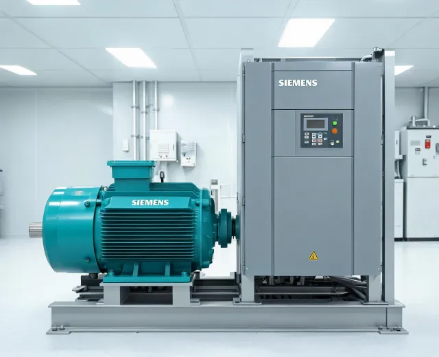 SIMOTICS induction motor and SINAMICS drive cabinet