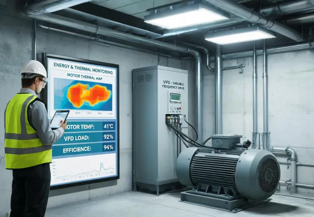 Efficient motor and VFD operating in clean plant